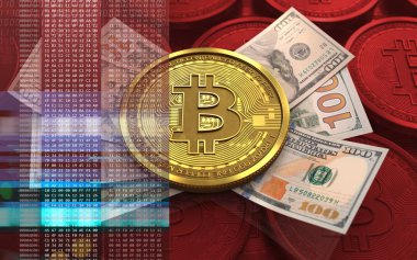 bitcoin arka plan üzerinde gösterimi