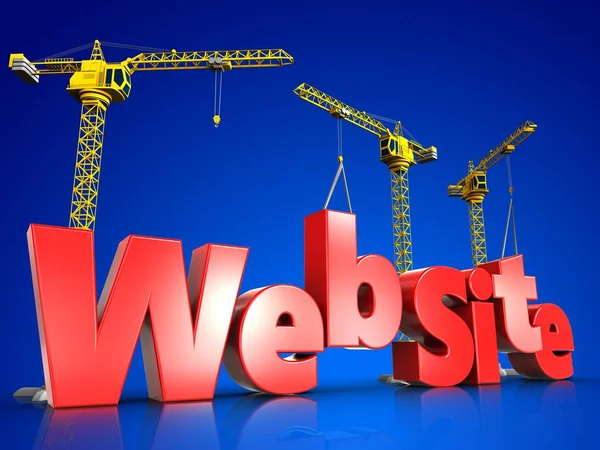 Web site development over blue — Stock Photo, Image