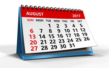 Ağustos takvim gösteren resim 