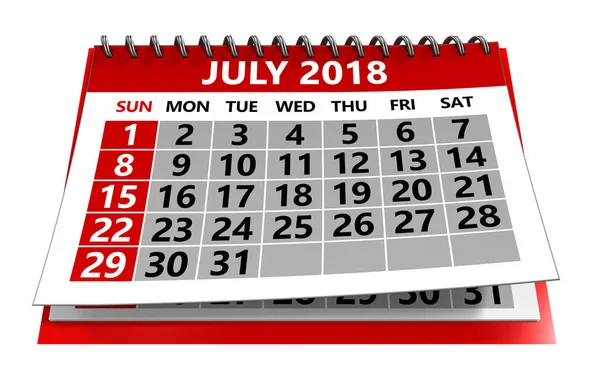 Beyaz arka plan üzerinde izole takvim