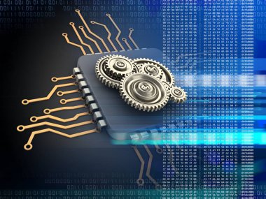  Elektronik mikroişlemci çizimi