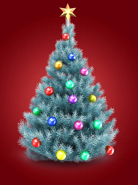 Blauwe kerstboom — Stockfoto