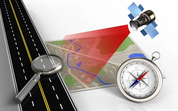  büyütme cam ile harita gösterimi