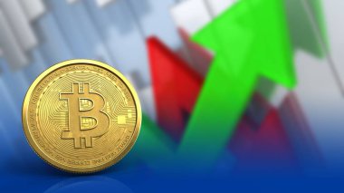 bitcoin arka plan üzerinde gösterimi