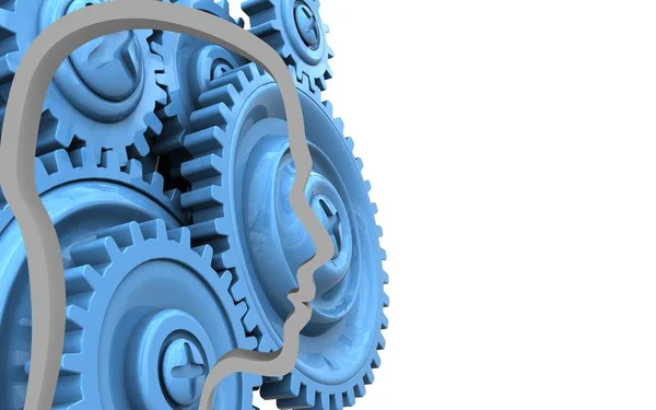 White background with blue gears — Stock Photo, Image