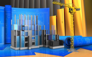 illüstrasyon inşaat ilerleme