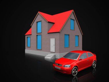 evin arka plan üzerinde gösterimi