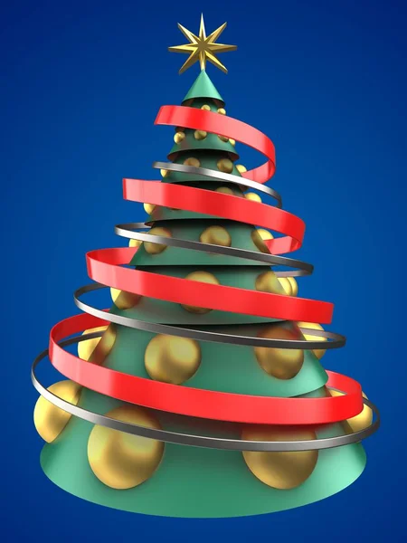 Grüner und blauer Weihnachtsbaum — Stockfoto