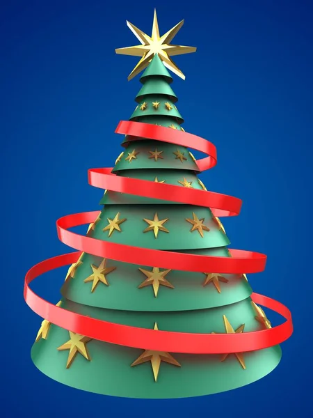 Χριστουγεννιάτικο δέντρο πράσινο και μπλε — Φωτογραφία Αρχείου