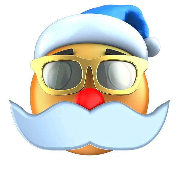 Emoticon sorriso con cappello di Natale — Foto Stock