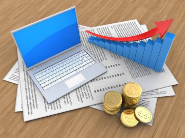 Kağıtları bilgisayarın çizimi 