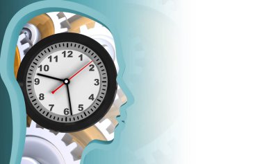  Gears'ı ile beyaz arka plan üzerinde saat