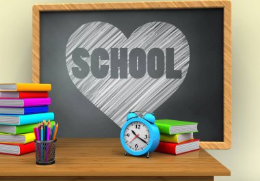 kalp ile gri yazı tahtası 