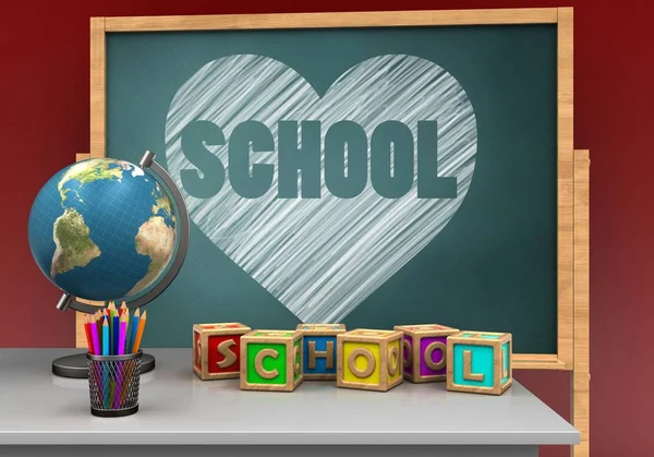 kalp ve okul metin ile kurulu 