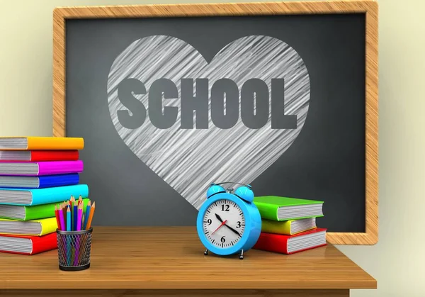 kalp ile gri yazı tahtası 