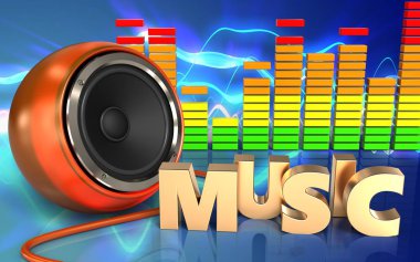 Müzik işareti turuncu hoparlör