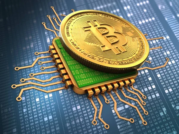 Illustrasjon av bitcoin over bakgrunnen – stockfoto