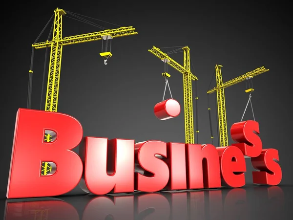 Business sign with three cranes — Stock Photo, Image