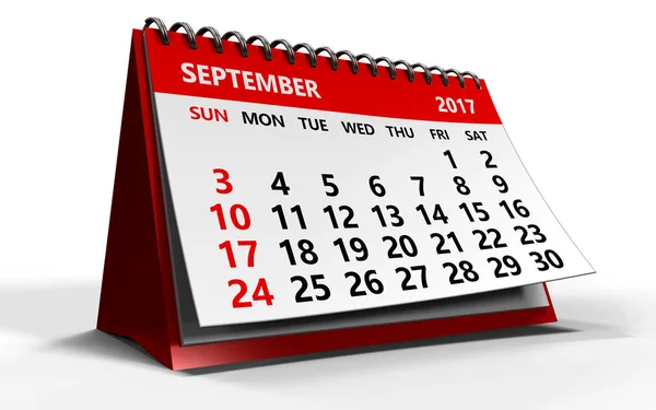 Ilustração do calendário de setembro — Fotografia de Stock