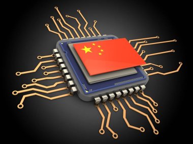 İşlemci arka plan üzerinde gösterimi