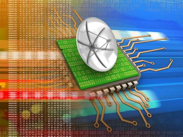 Ilustração de chip de computador — Fotografia de Stock