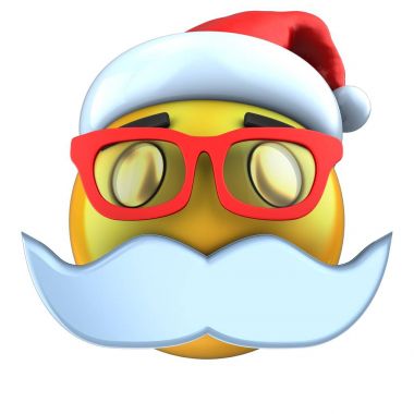  ifade gülümseme Noel şapka ile 
