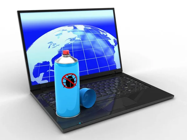 Illustration von Laptop über Hintergrund — Stockfoto