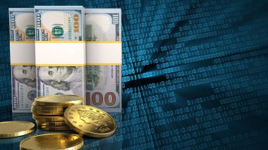  Doları banknot ikili arka plan üzerinde