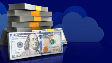 para yığını bulutlar arka plan üzerinden