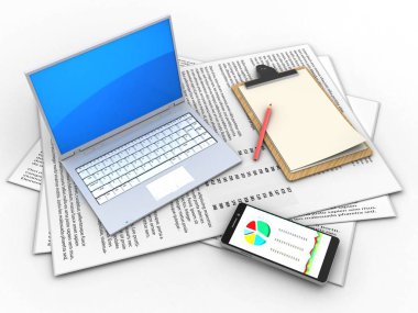 Kağıtları bilgisayarın çizimi 