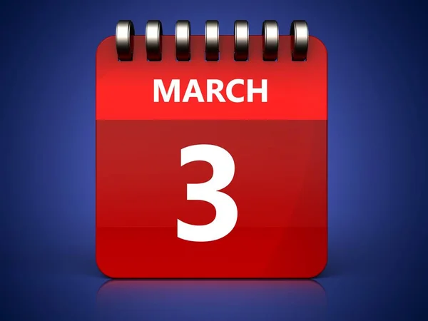 3 marca kalendarza — Zdjęcie stockowe
