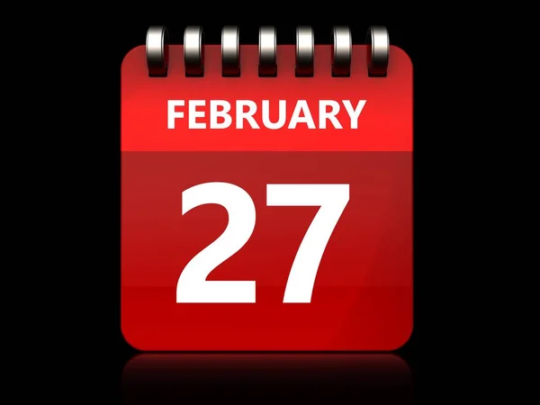 Illustrazione del calendario febbraio — Foto Stock