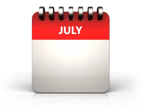 Ilustración del calendario de julio —  Fotos de Stock