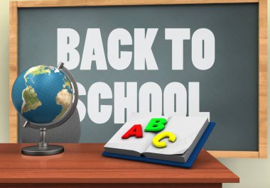 geri okul metin için yazı tahtası