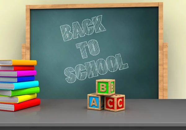 Board with back to school text — Stock Photo, Image