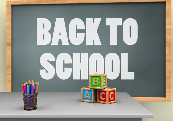 Chalkboard with back to school text — Stock Photo, Image