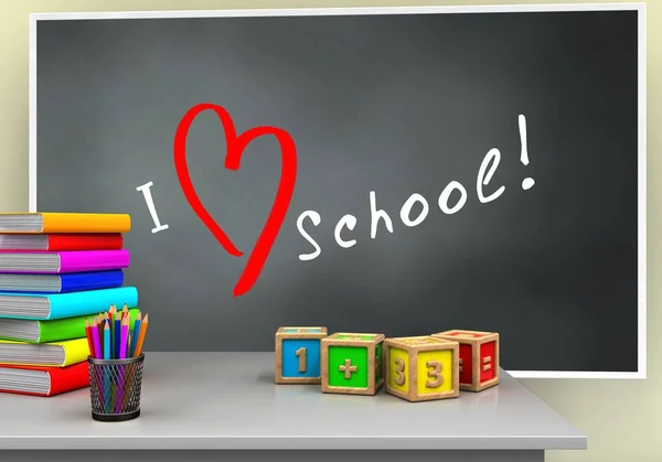 Aşk okul ile yazı tahtası — Stok fotoğraf