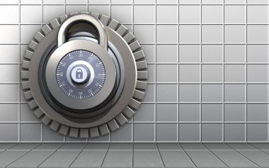 beyaz duvar arka plan üzerinde kilit