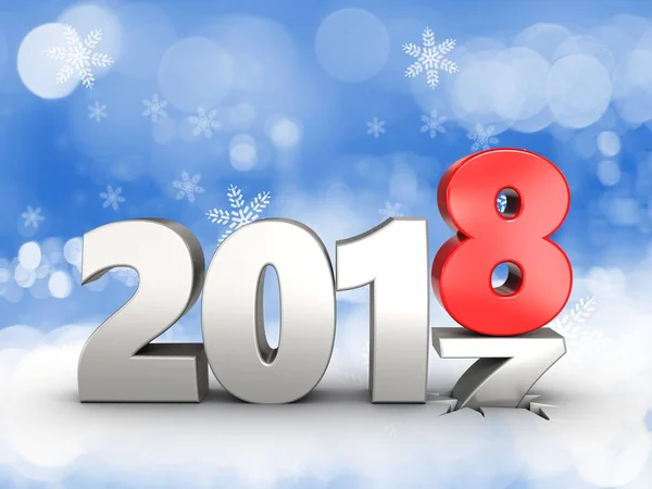 Illustration of 2018 year silver sign — Stock Photo, Image