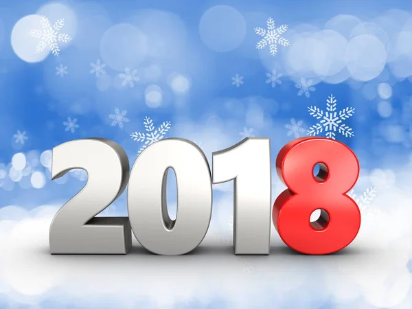 2018 year silver sign — Stock Photo, Image