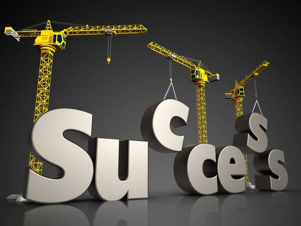 Success sign with cranes — Stock Photo, Image