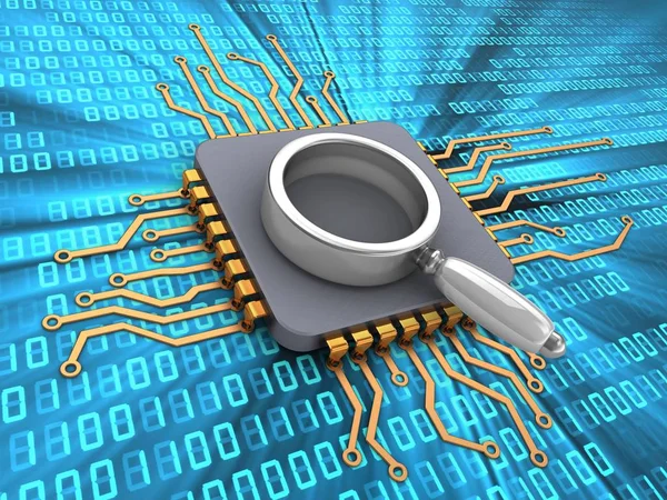 Illustration of microchip over  background — Stock Photo, Image
