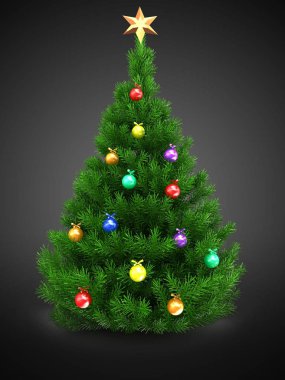 resimde yeşil Noel ağacının 