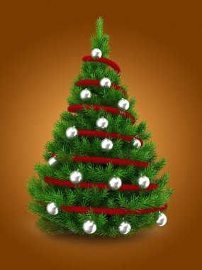  resimde yeşil Noel ağacının 