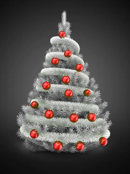 Illustration of silver Christmas tree — Stock Photo, Image