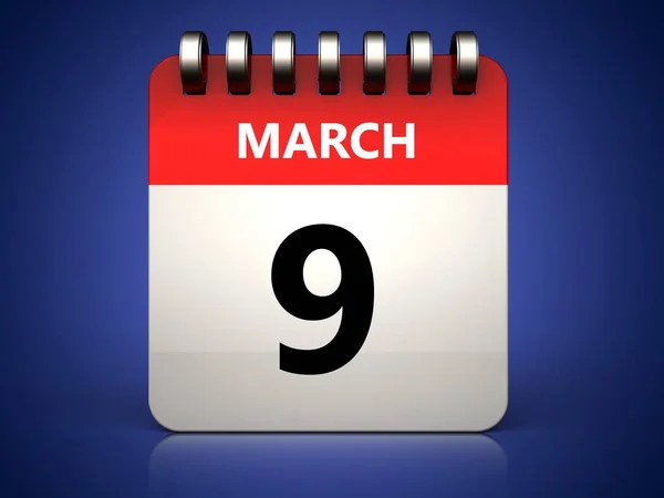 9 березня календар — стокове фото
