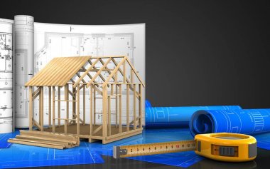 çerçeve ev inşaat çizimleri ile 