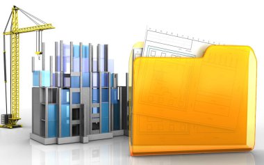 vinç ile inşaat ilerleme