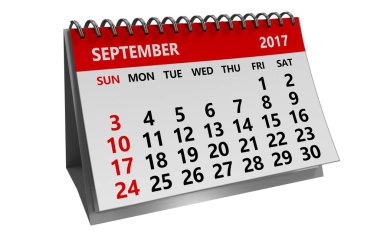 Eylül 2017 takvim