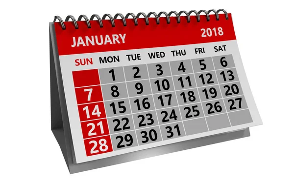 Illustration of january calendar — Stock Photo, Image